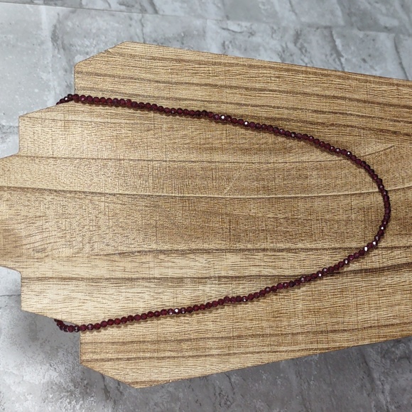 Rhodolite Garnet Faceted Gemstone Necklace - Picture 1 of 10